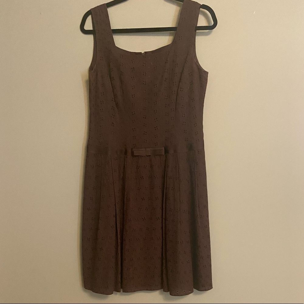 TALBOTS. brown eyelet dress
